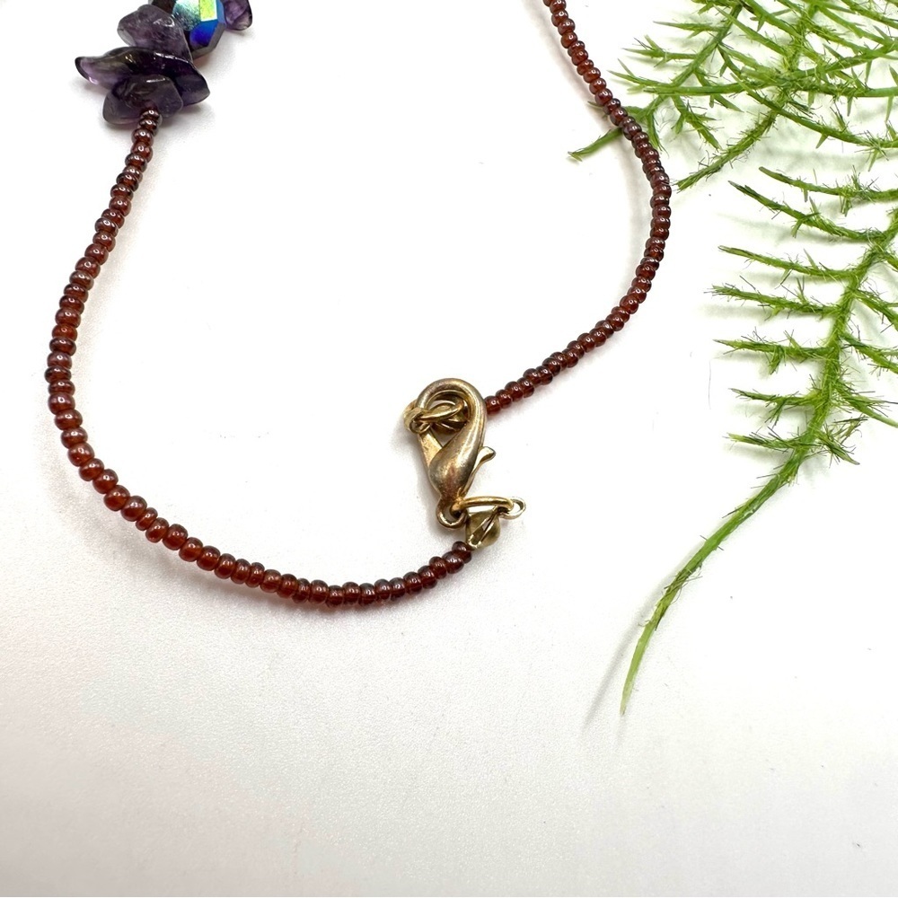 NEW⚜️Gemstone & Charm Vintage Beaded Necklace - Picture 7 of 9